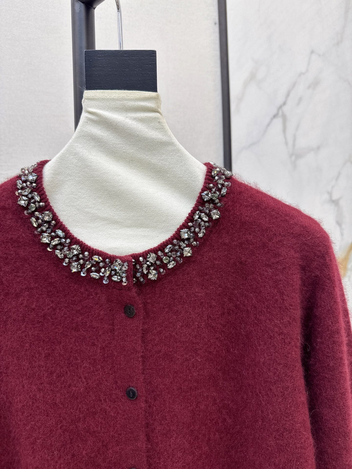 26Exquisite, Intricately Beaded Crew-Neck Knit Cardigan (Latest Autumn/Winter Collection)