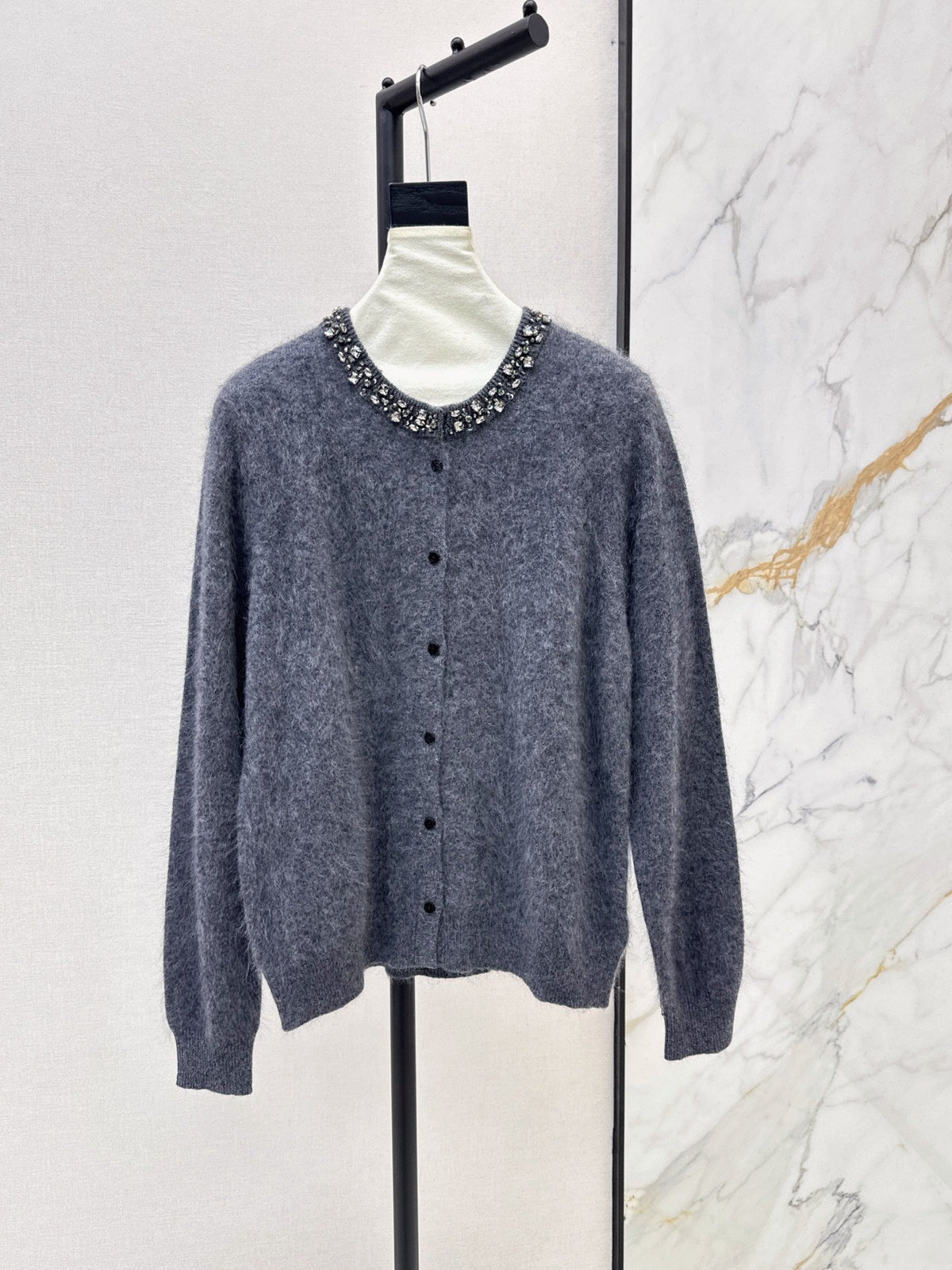 26Exquisite, Intricately Beaded Crew-Neck Knit Cardigan (Latest Autumn/Winter Collection)