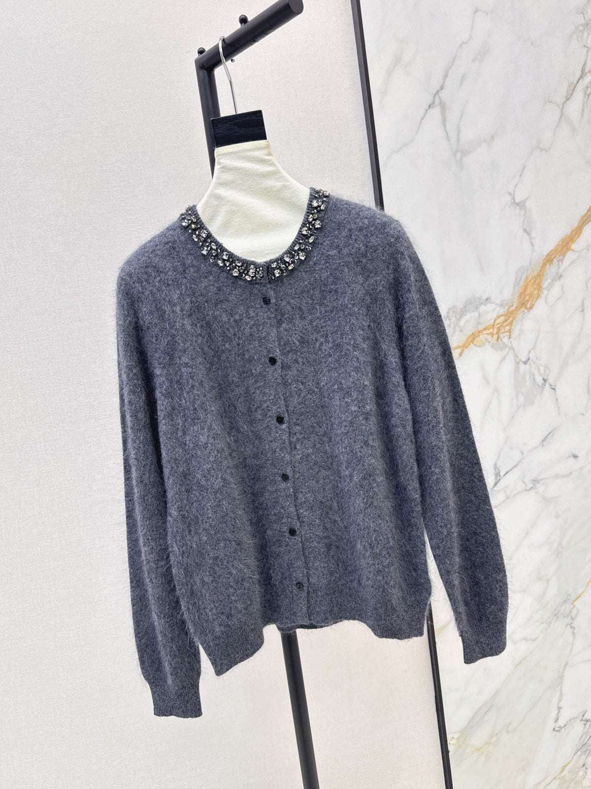 26Exquisite, Intricately Beaded Crew-Neck Knit Cardigan (Latest Autumn/Winter Collection)