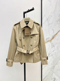 26Latest Classic Double-Breasted Short Trench Coat for Autumn/Winter