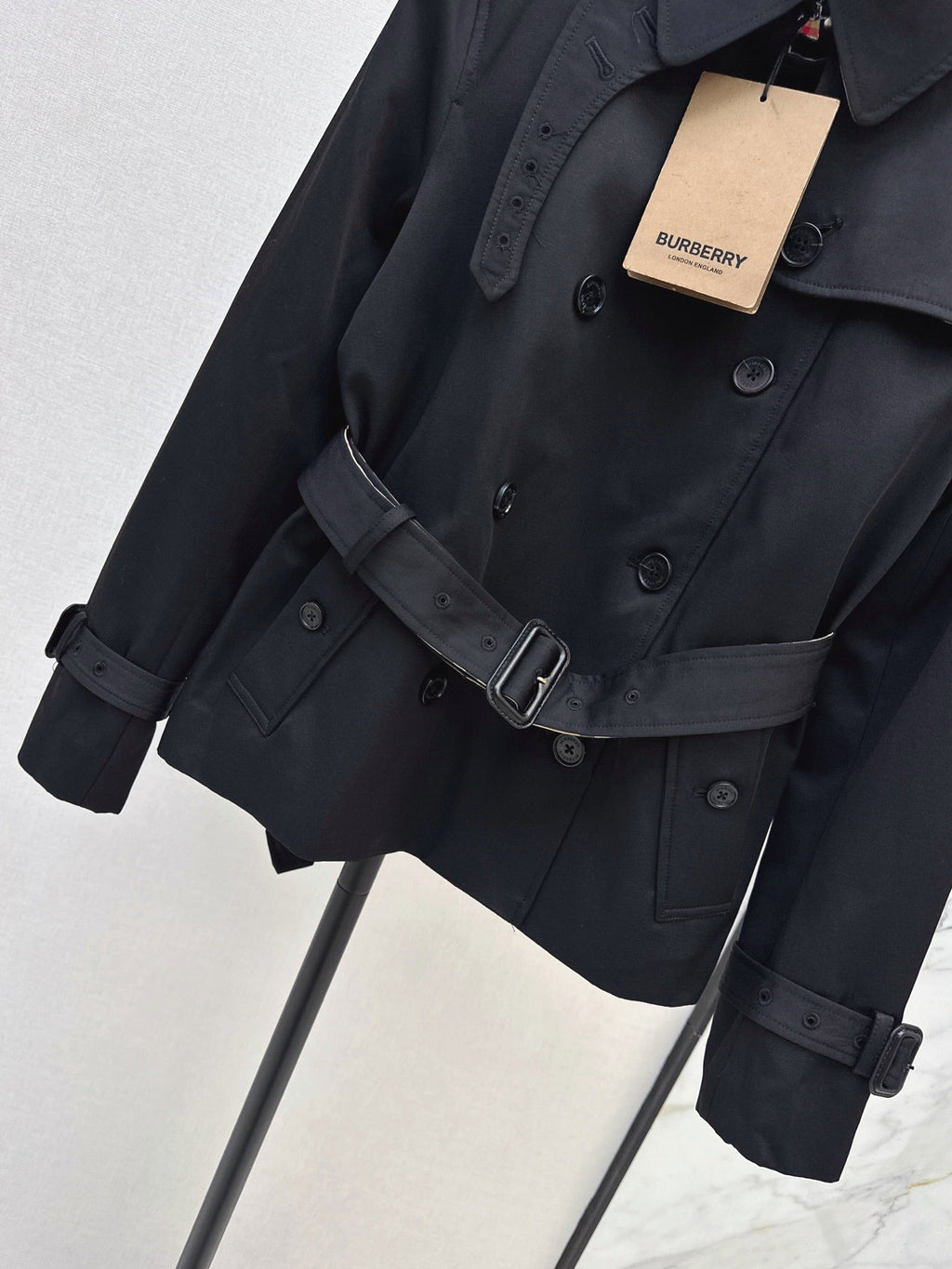 26Latest Classic Double-Breasted Short Trench Coat for Autumn/Winter