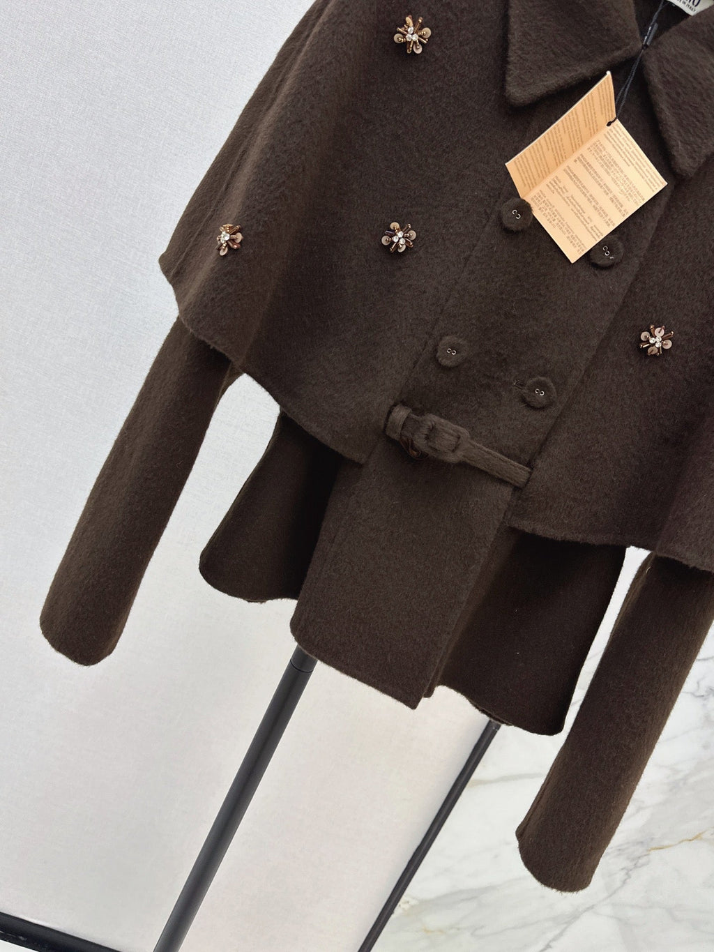 26Latest Autumn/Winter "Socialite-Style" Double-Faced Wool Coat (Cape-Style/Faux-Layered Look)
