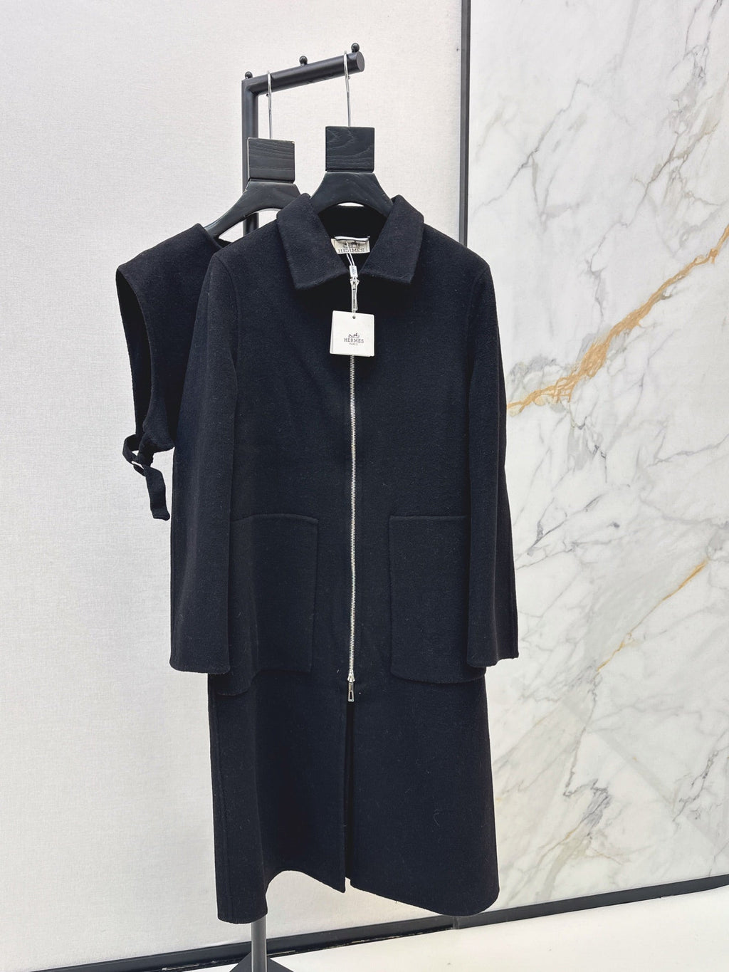 26Latest Autumn/Winter Two-Piece Set: Long Double-Faced Wool-Cashmere Coat