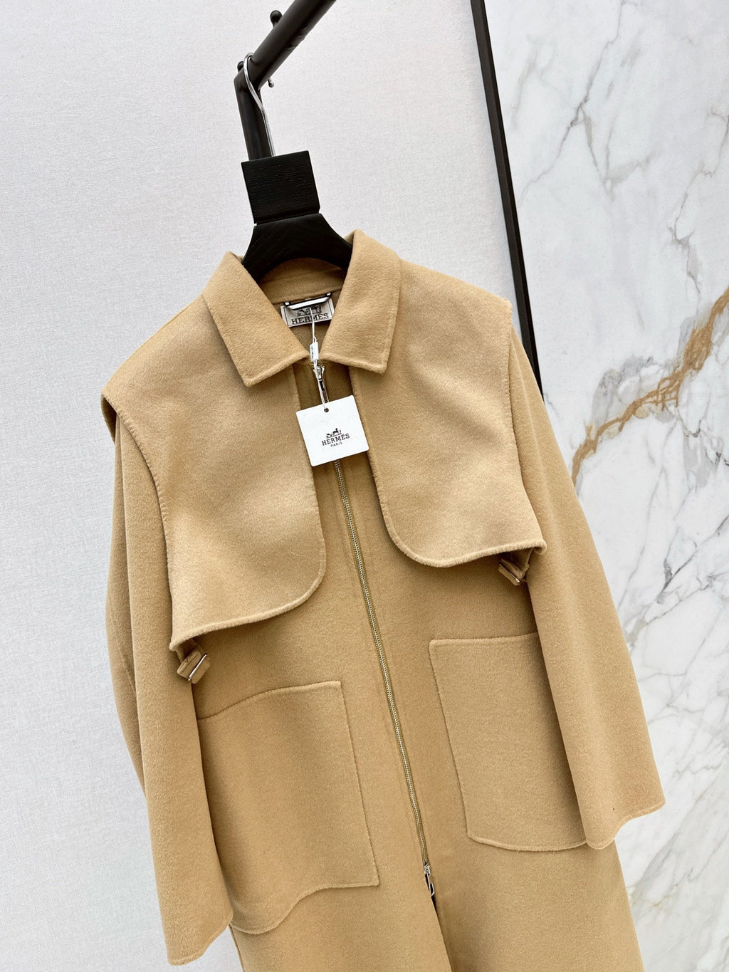 26Latest Autumn/Winter Two-Piece Set: Long Double-Faced Wool-Cashmere Coat