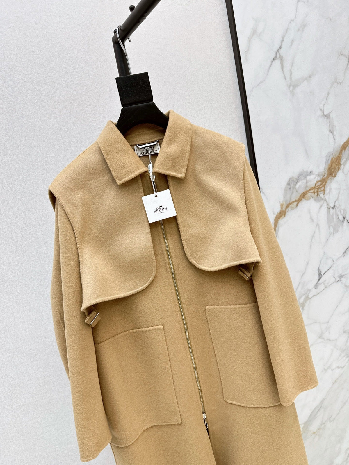 26Latest Autumn/Winter Two-Piece Set: Long Double-Faced Wool-Cashmere Coat