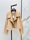 26Latest Autumn/Winter Short Double-Faced Wool-Cashmere Coat with Lapel