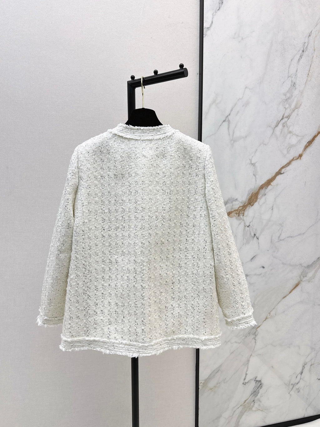 26Latest Autumn/Winter "Chanel-style" Woven Tweed-Effect Goose Down Jacket