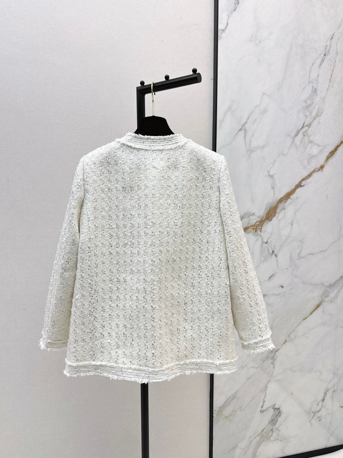 26Latest Autumn/Winter "Chanel-style" Woven Tweed-Effect Goose Down Jacket