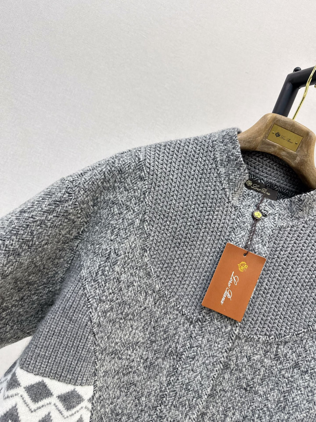 26New Autumn/Winter "Old Money" Style Reversible Wool-Blend Coat with Snowflake Jacquard & Panel Detailing