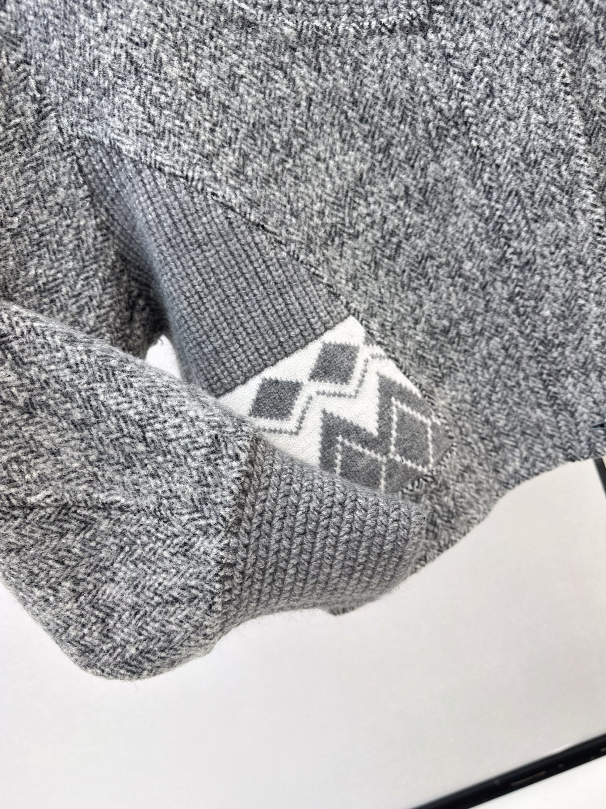26New Autumn/Winter "Old Money" Style Reversible Wool-Blend Coat with Snowflake Jacquard & Panel Detailing