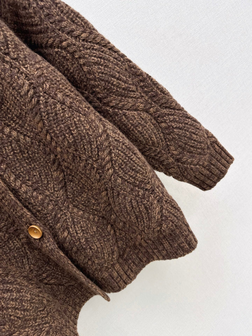 26Latest Autumn/Winter Premium Solid-Color Textured V-Neck Knit Cardigan