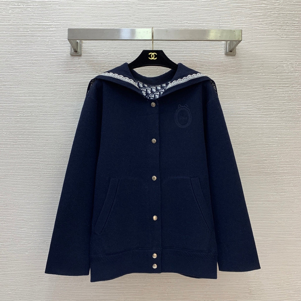26New Sailor-Collar Long-Sleeve Jacket