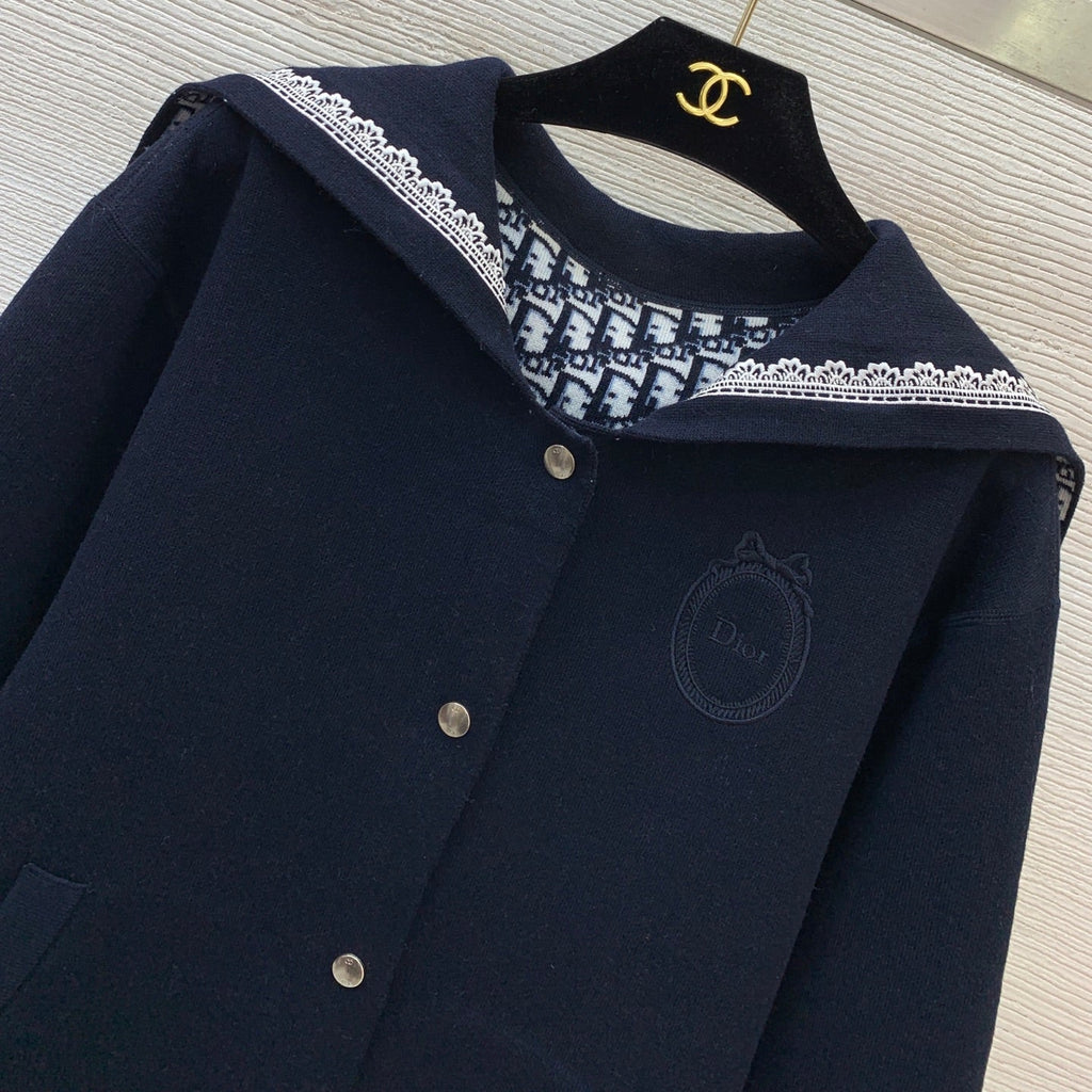 26New Sailor-Collar Long-Sleeve Jacket
