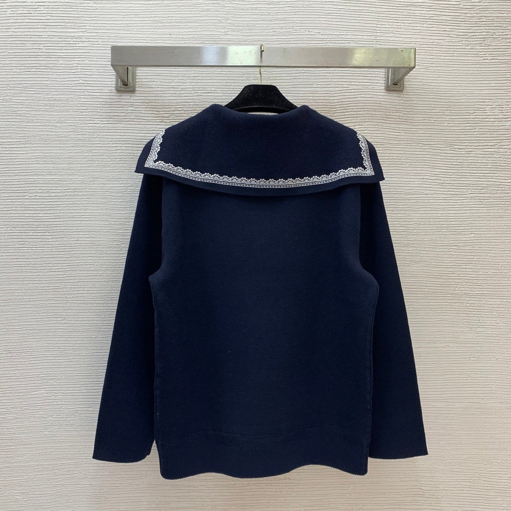 26New Sailor-Collar Long-Sleeve Jacket