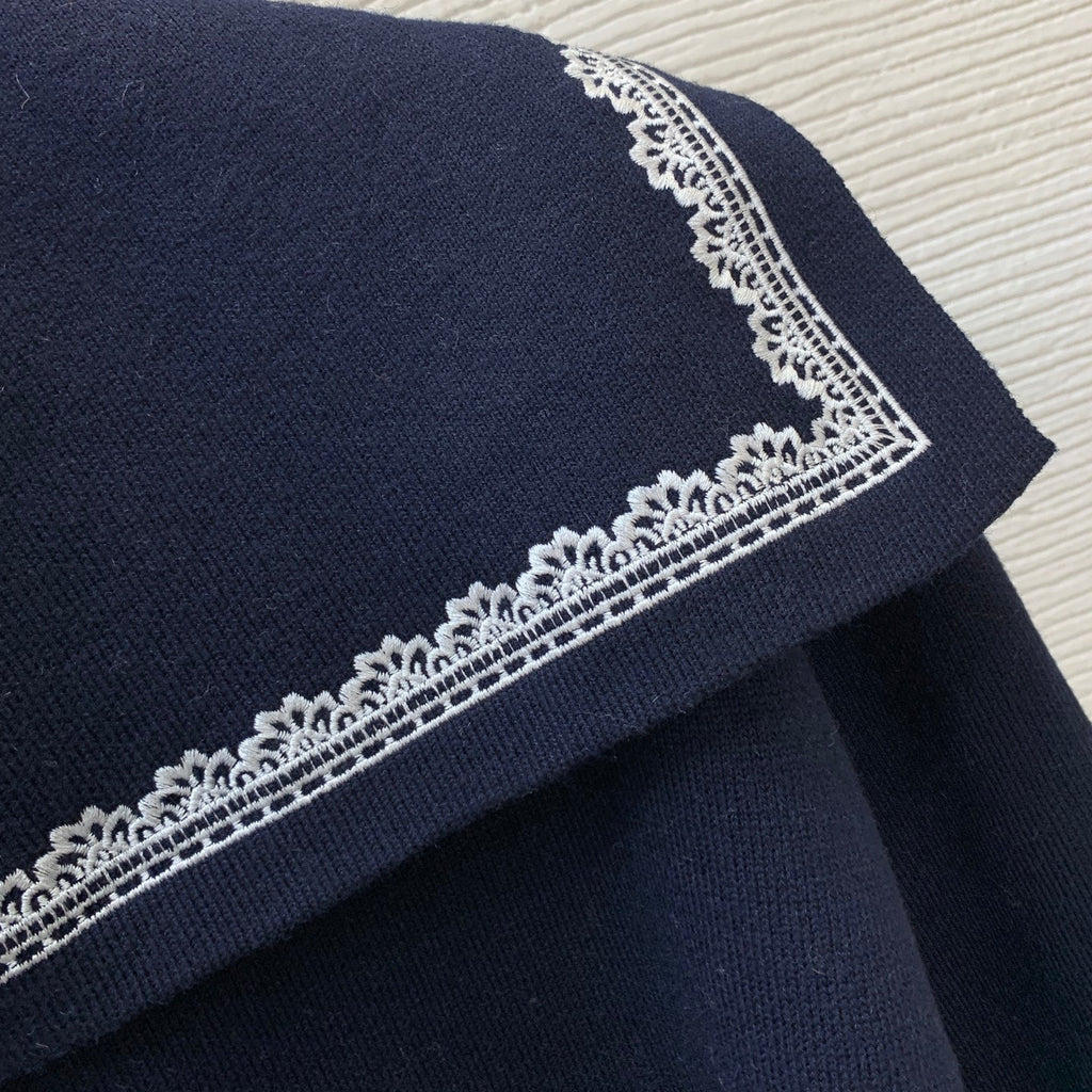 26New Sailor-Collar Long-Sleeve Jacket