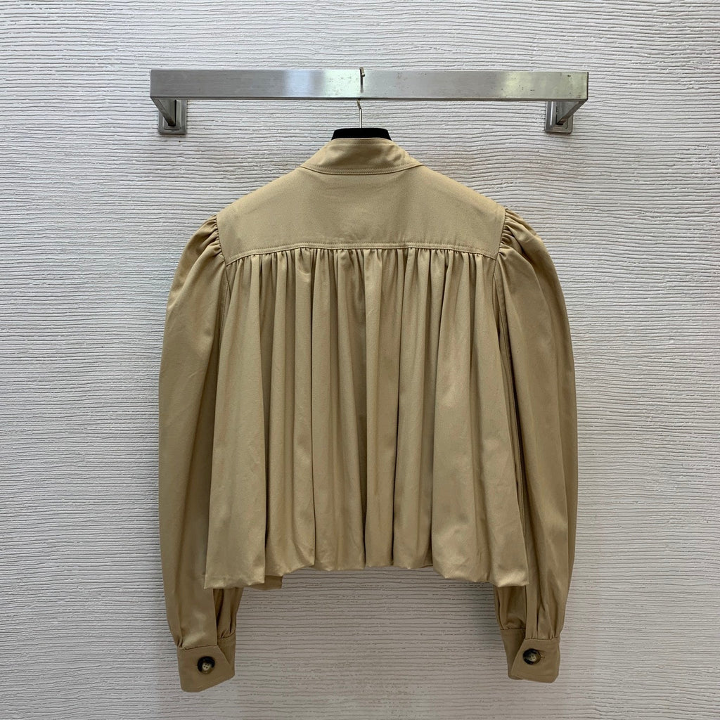 26New-Arrival Stand-Collar, Tulip-Style Long-Sleeve Jacket