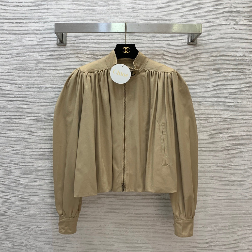 26New-Arrival Stand-Collar, Tulip-Style Long-Sleeve Jacket