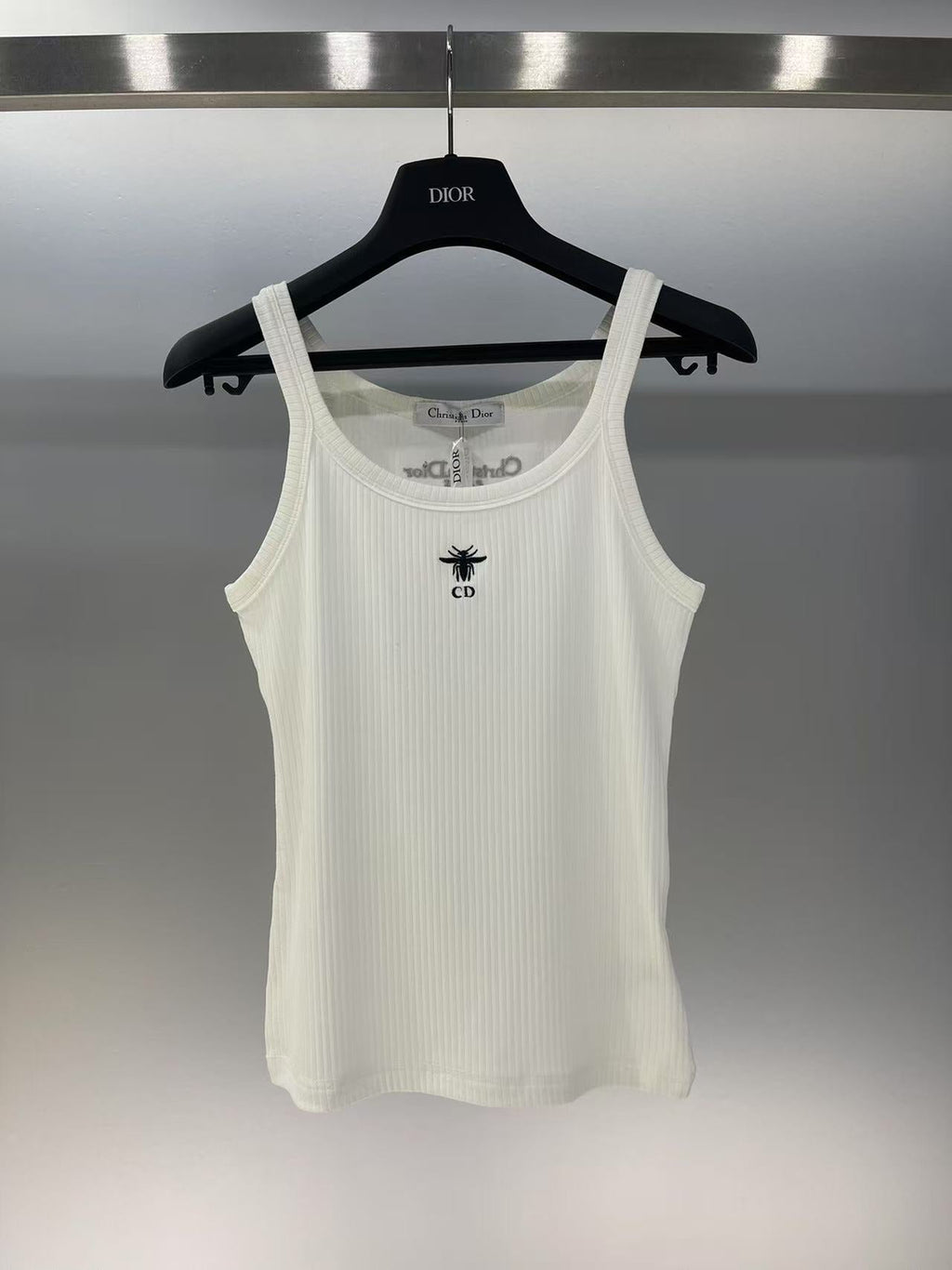 Knitted vertical stripes slim camisole