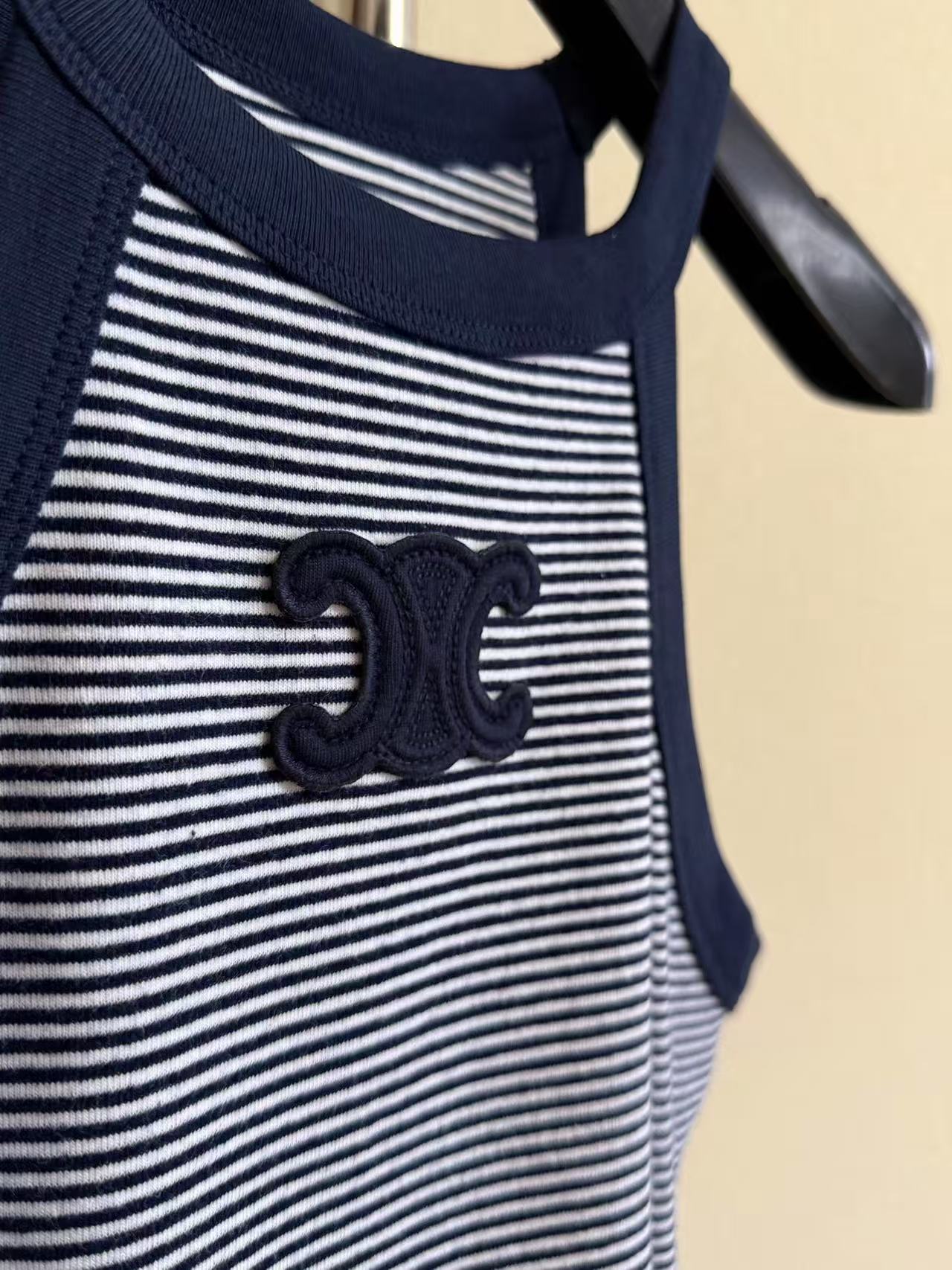 Striped halter vest