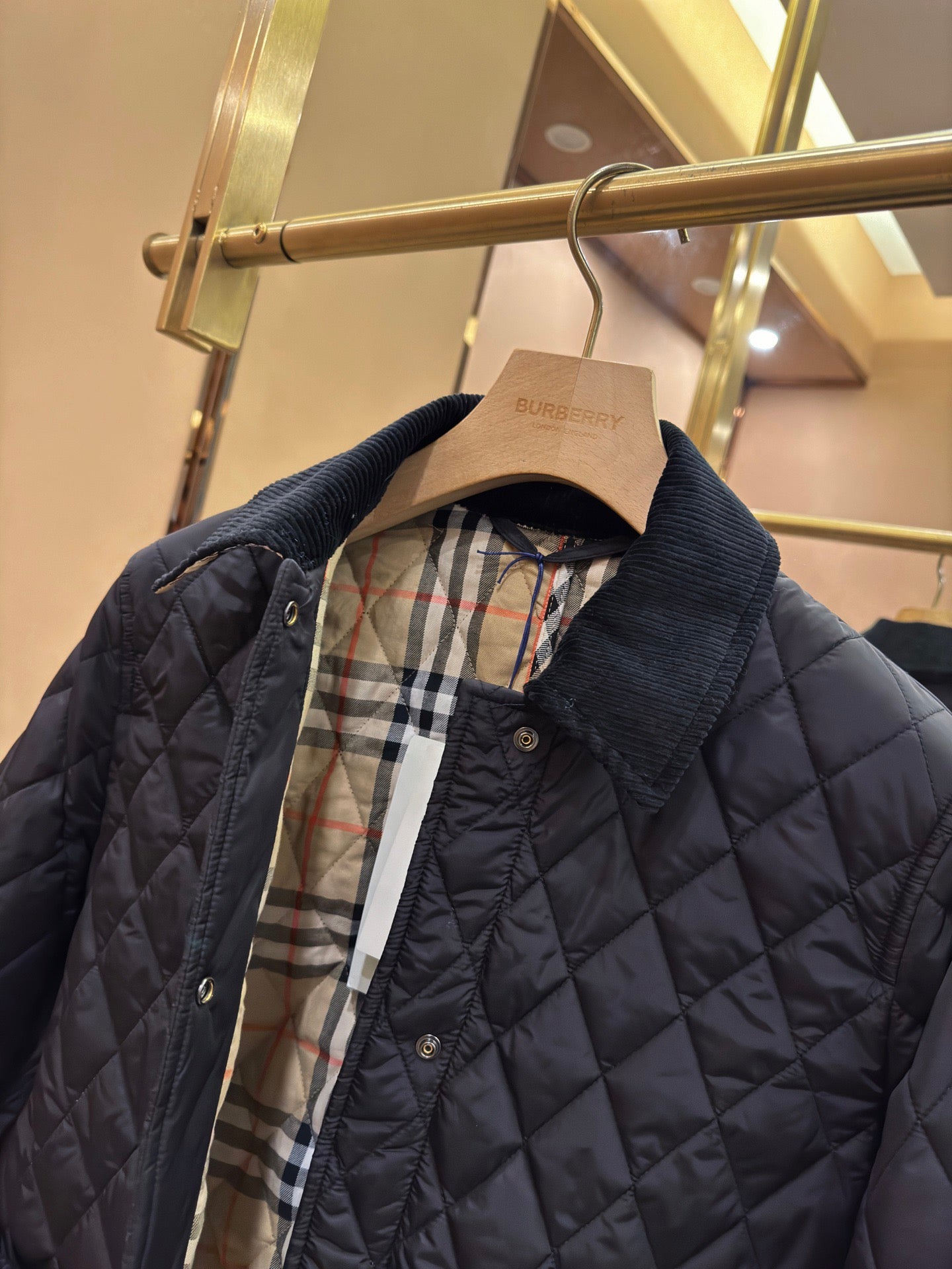 Quilted Nylon Corduroy Short Cotton Jacket