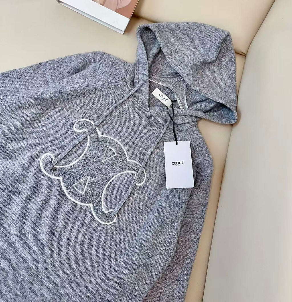 Hooded wool sweater