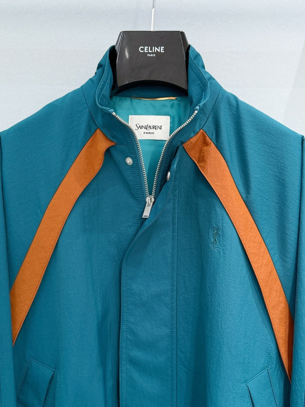 Peacock Blue Color-Blocked Jacket