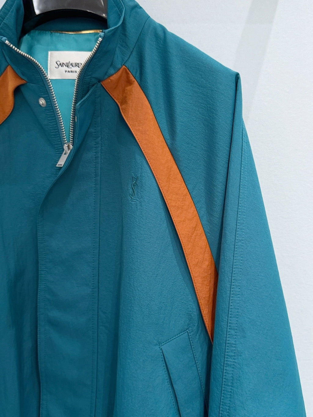 Peacock Blue Color-Blocked Jacket