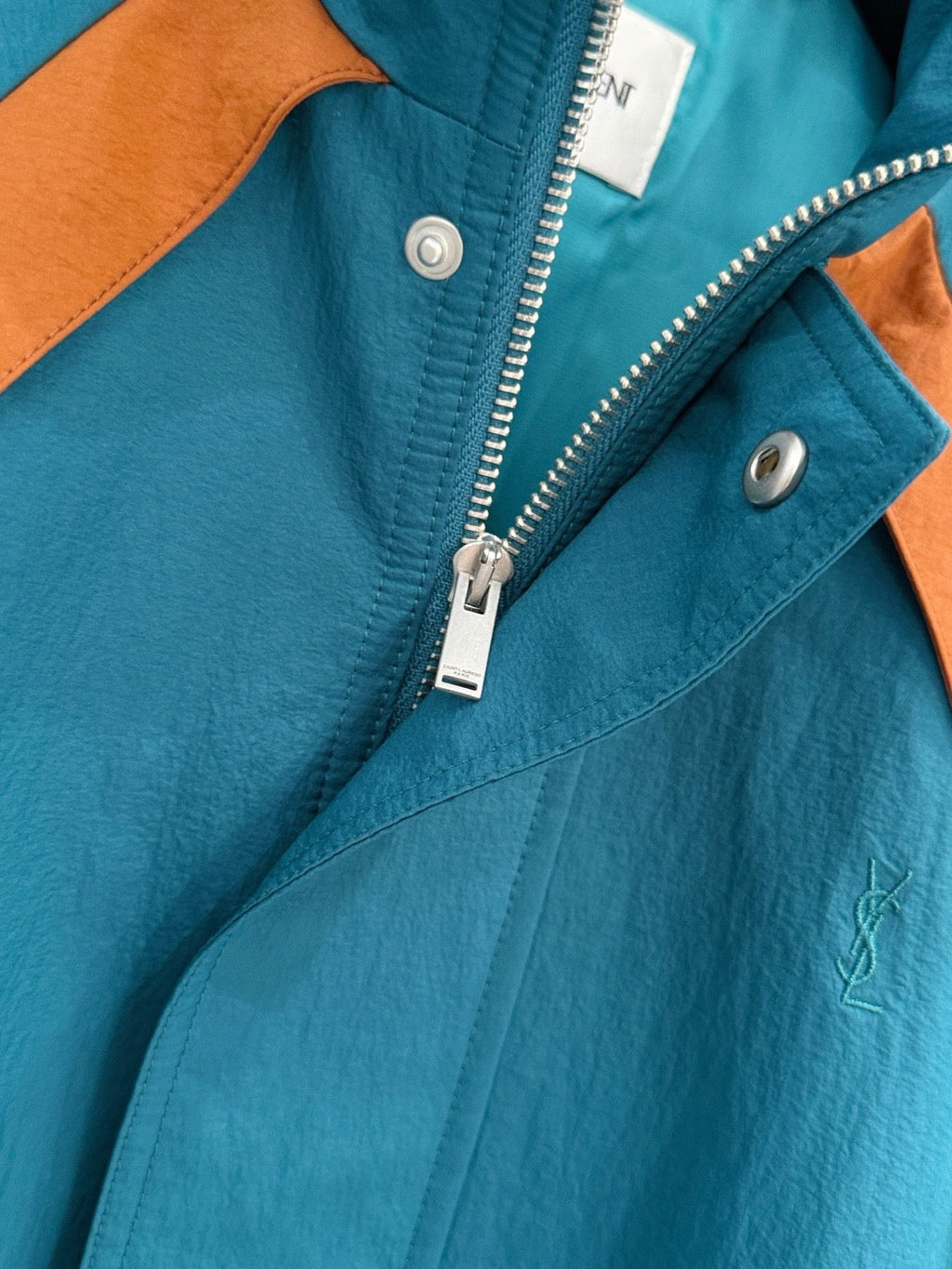Peacock Blue Color-Blocked Jacket