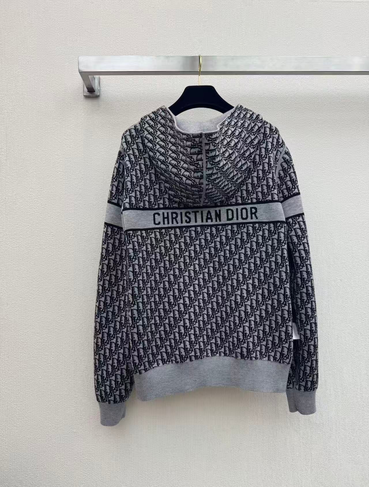 Dior/Reversible Cashmere Knit Hooded Jacket