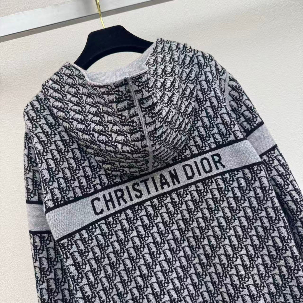 Dior/Reversible Cashmere Knit Hooded Jacket
