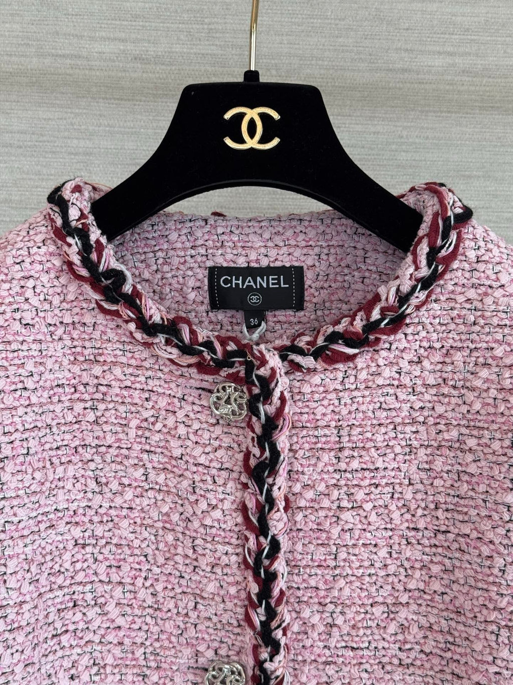 Pink Tweed Cropped Jacket