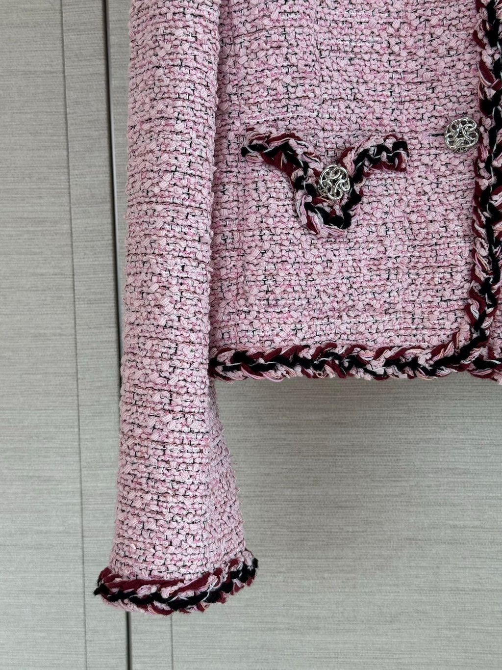 Pink Tweed Cropped Jacket