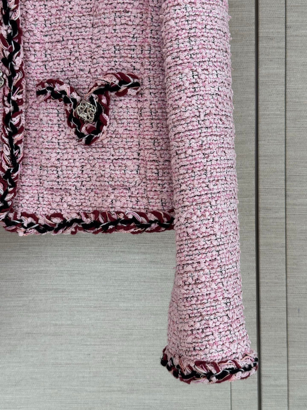 Pink Tweed Cropped Jacket