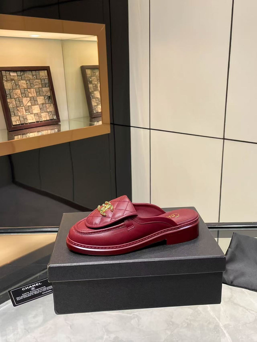 Satchel-Buckle Loafer Mules