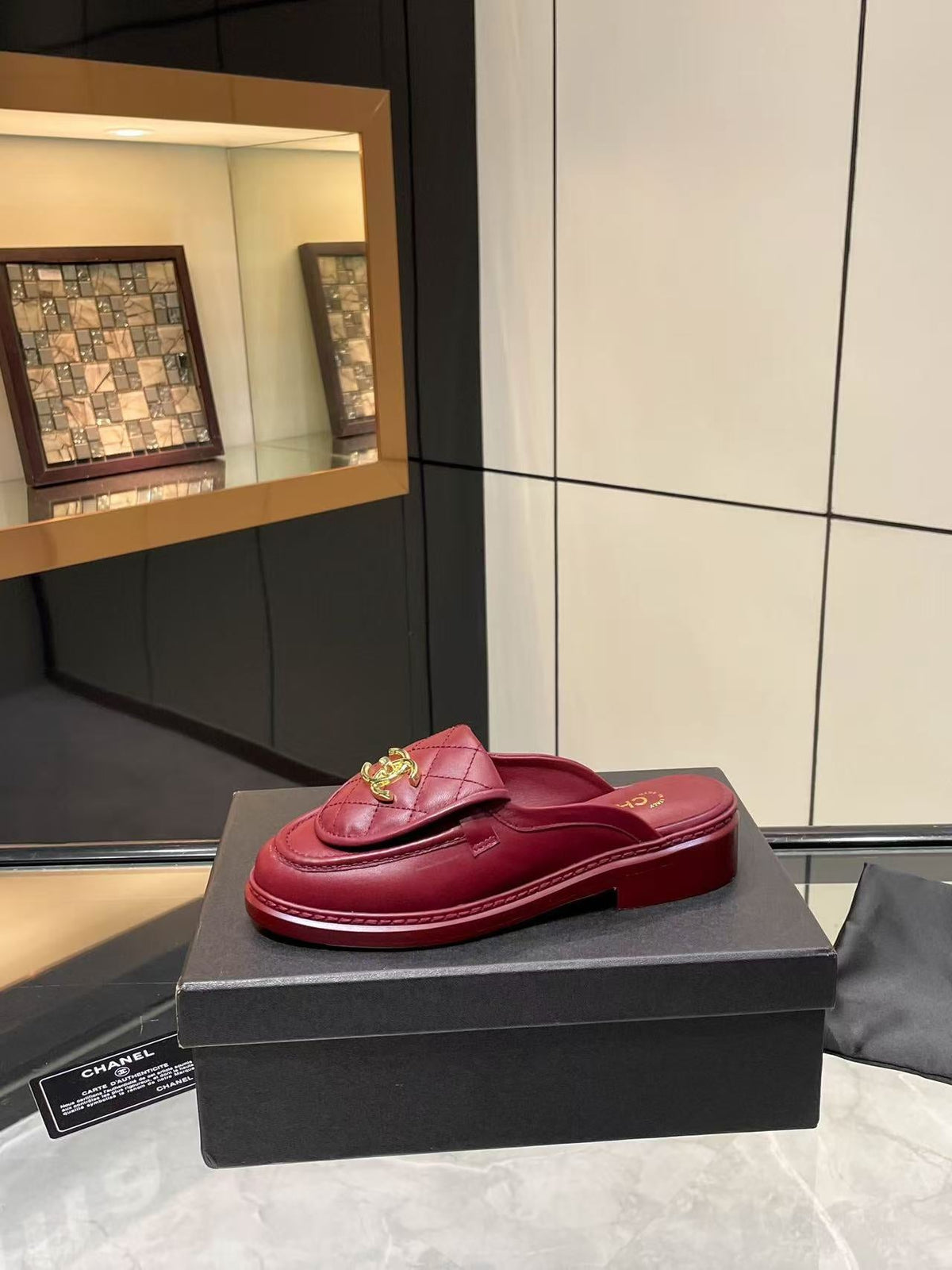 Satchel-Buckle Loafer Mules
