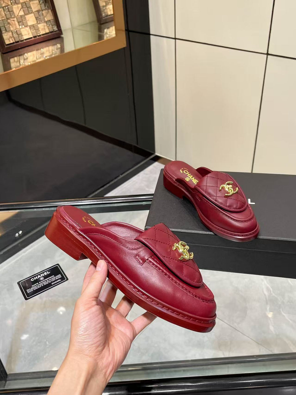 Satchel-Buckle Loafer Mules