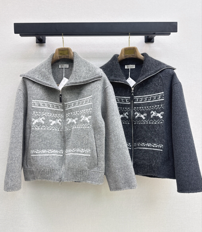 26Must-have for the season: Fair Isle style double-faced wool-blend coat with a classic collar.