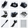 MMS Narrow Bucket Ripper Rake Auger Total  8 pcs Attachment for Mini Excavator