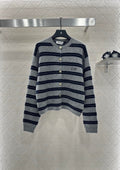 Striped Knit Long-Sleeve Cardigan