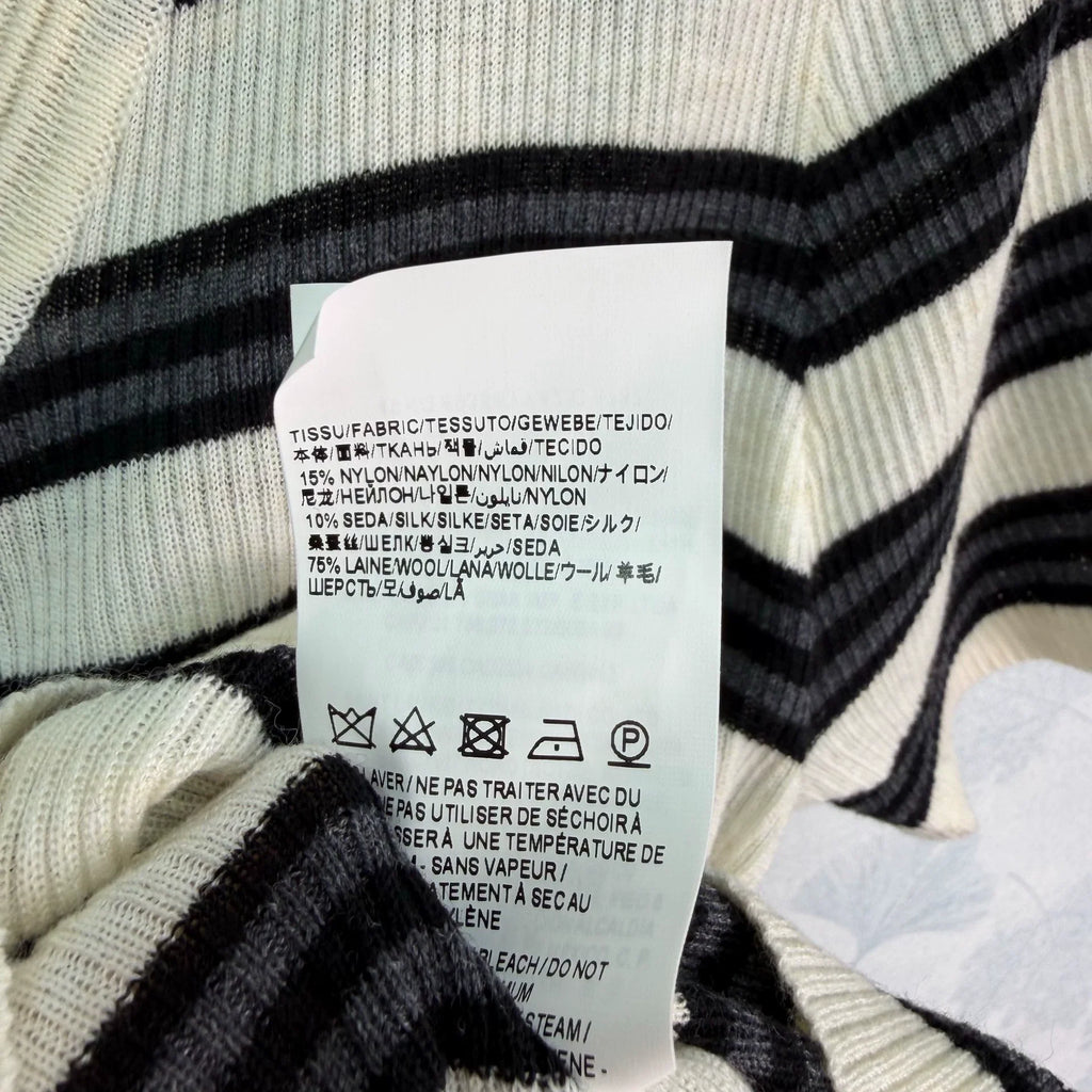 Yves Saint Laurent/26SS New Striped V-Neck Short-Sleeve Knit Top