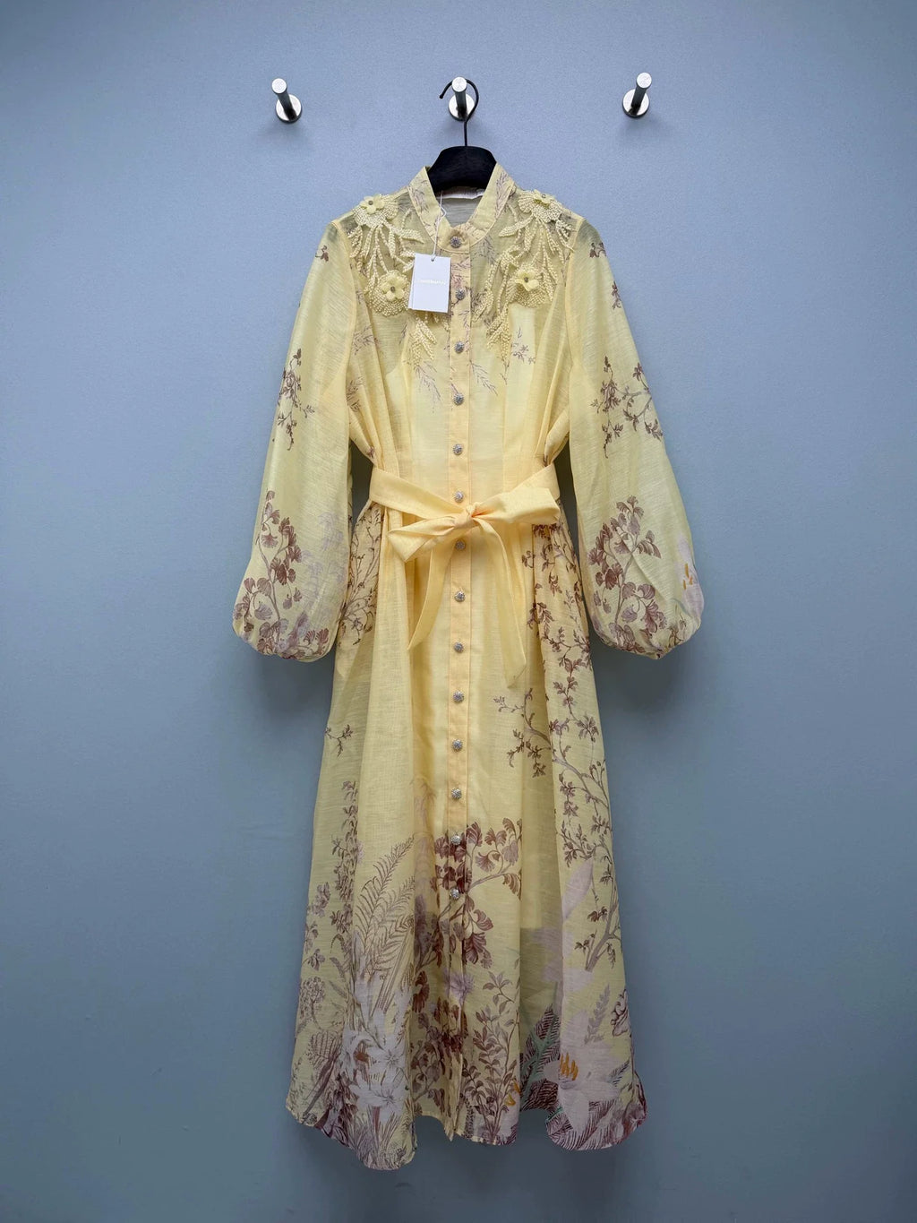 26French-Style Dress with Elaborate Hand-Beaded Floral Embellishments