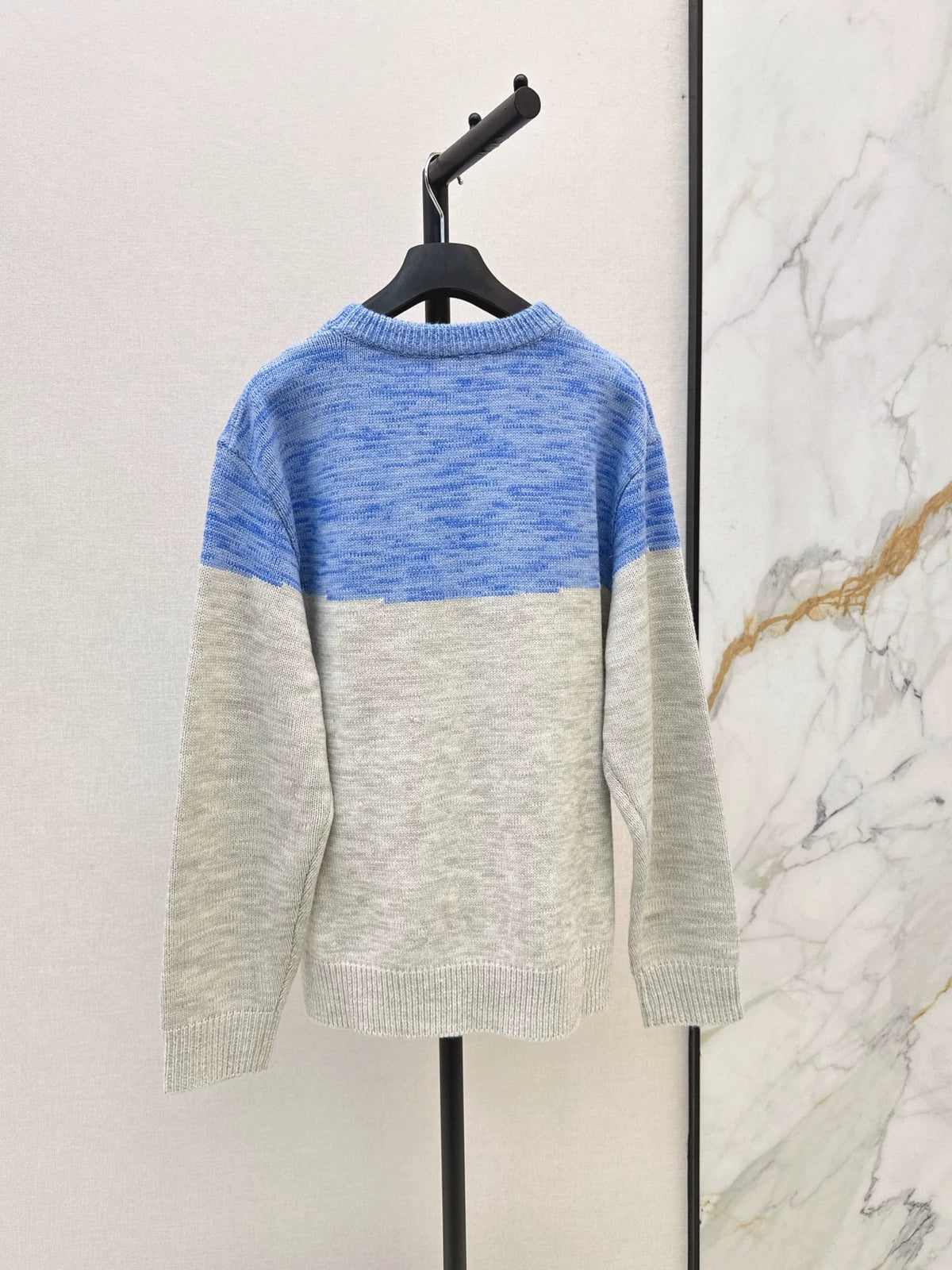 26New Color-Block Jacquard Loose-Fit Knit Sweater
