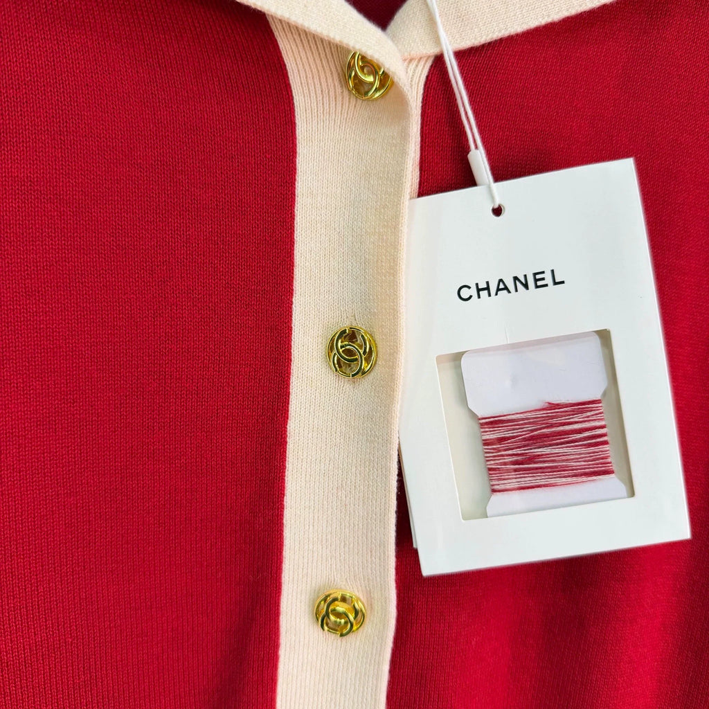 Chanel / Red Knitted Cardigan
