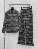 26New Printed Long-Sleeve Shirt and Trousers Set