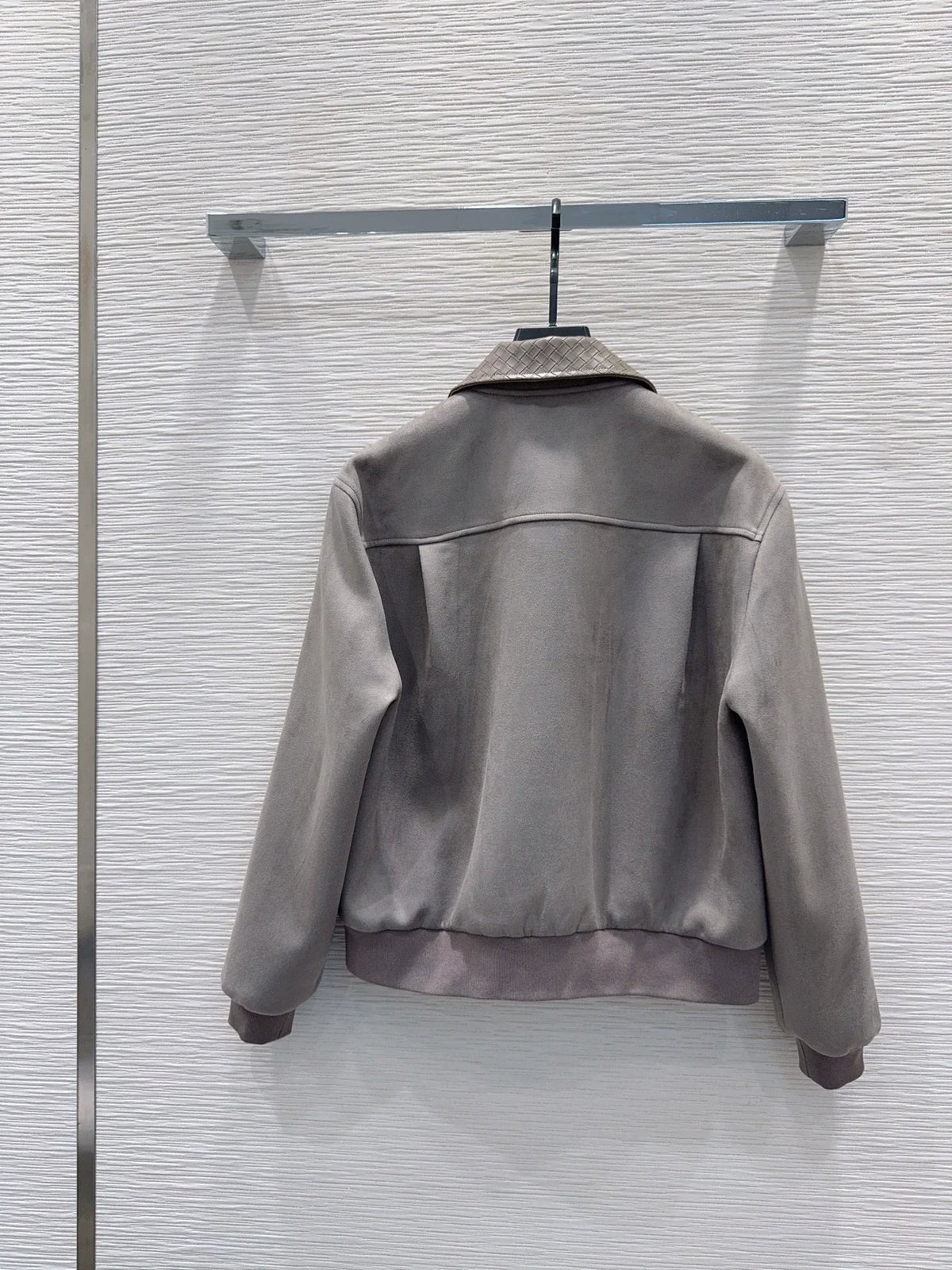 26New Collection: Long-Sleeve Jacket with a Knitted Collar (Grey)
