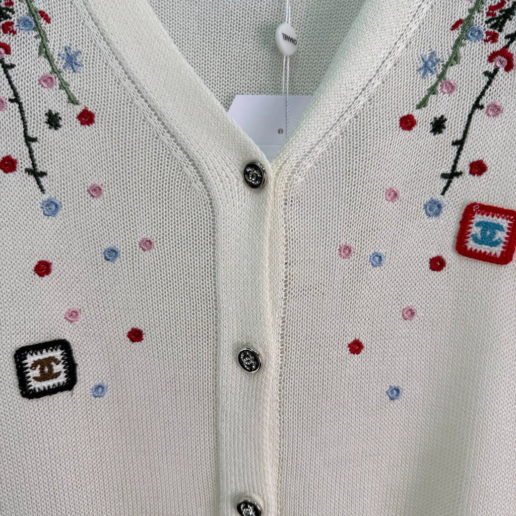 Chanel/26 New Embroidered Short-Sleeve Knit Cardigan