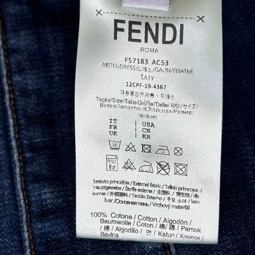 FENDI/26New Arrival:Paneled Denim Midi Skirt with Slit