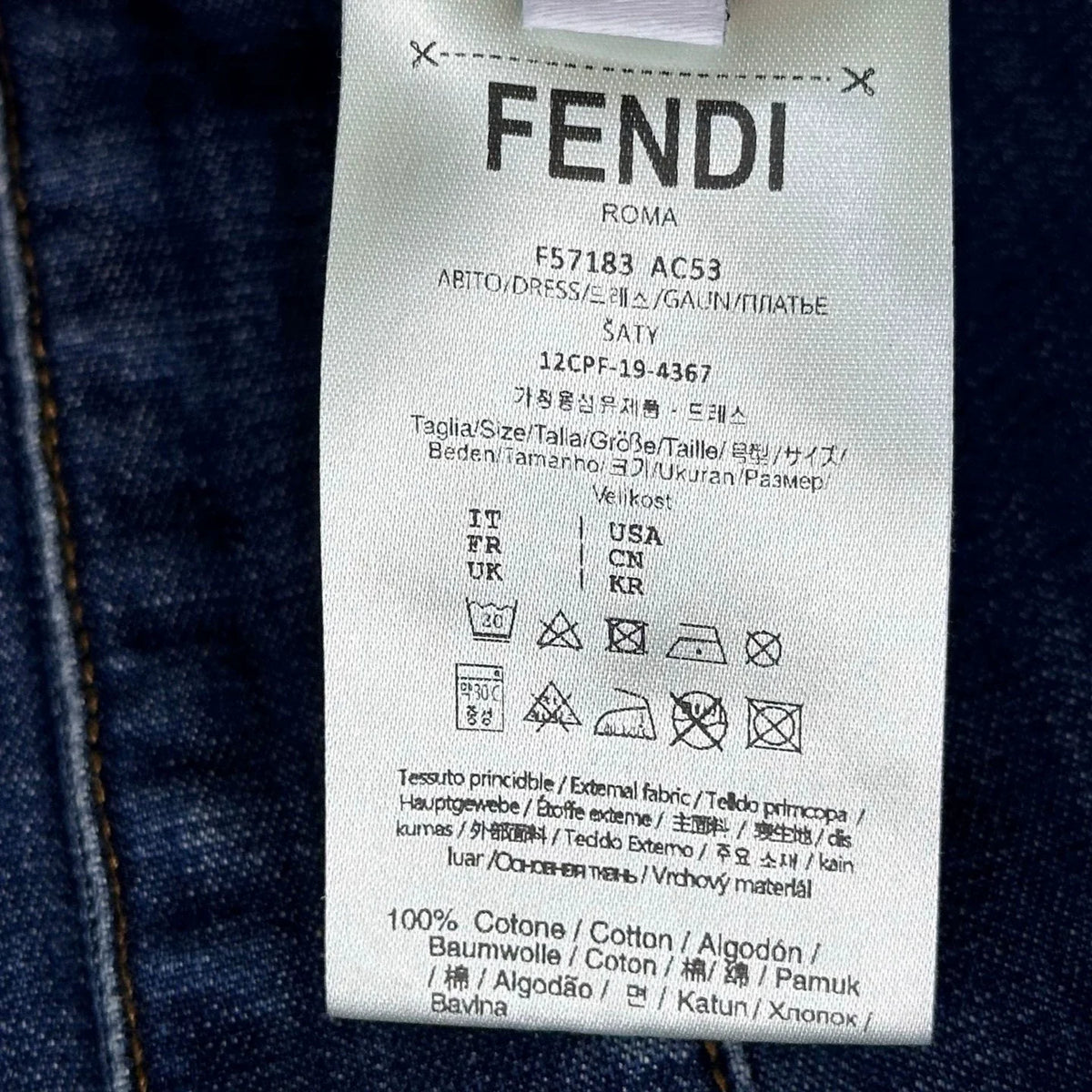 FENDI/26New Arrival:Paneled Denim Midi Skirt with Slit