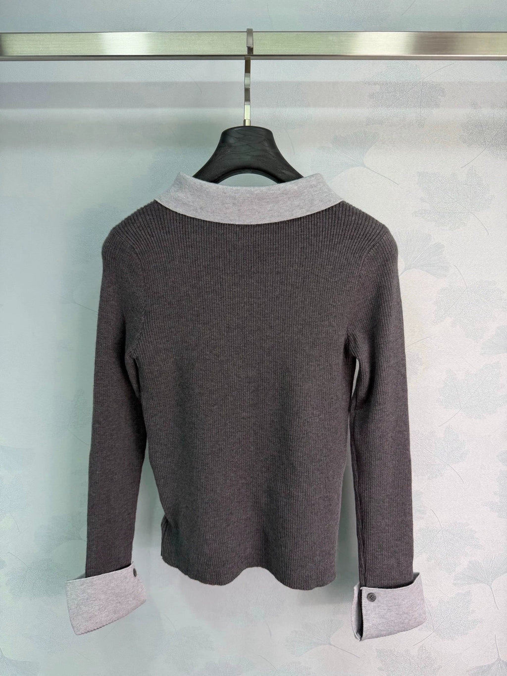 MiuMiu/Color-Block Collar Knit Sweater