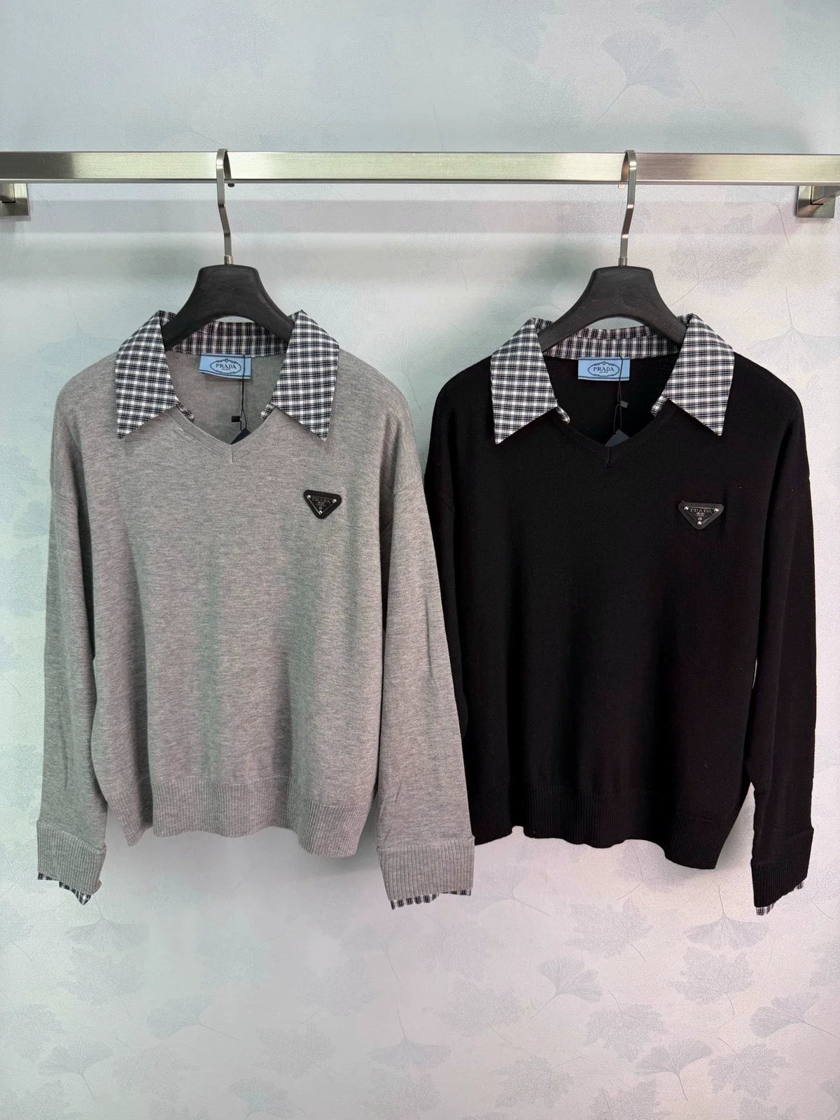 Prada / 26 Early Autumn New Plaid Two-in-One Long Sleeve